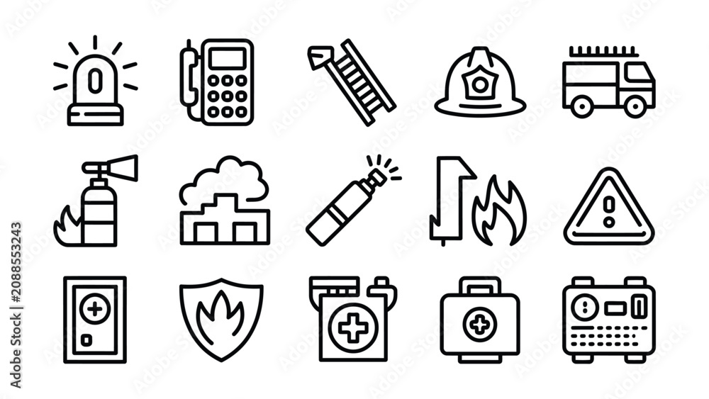 Fototapeta premium Minimalist black line for mobile apps: devices, interfaces, and symbols