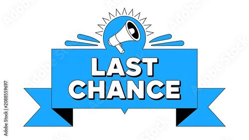 Last Chance, Sale, Discount, Promotion, Blue Ribbon, Megaphone