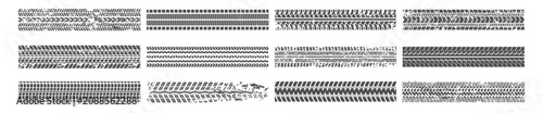 Foto Collection of grunge tire tread marks with various patterns