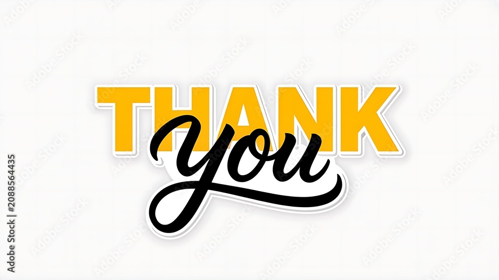 Fototapeta premium Thank you message, gratitude text, colorful typography, appreciation phrase