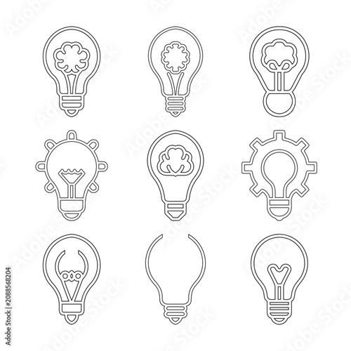 Creative Light Bulb Innovation Icons