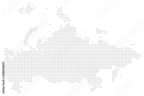 Canvastavla Minimal Rectangle Horizontal Shape Russia Map Illustration with Halftone Geometr