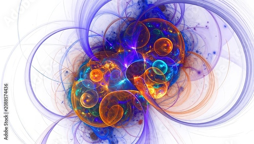 a computer generated fram with a blue and orange swirl