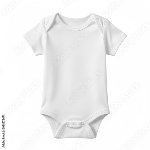 Simple white short-sleeve baby rompers with snaps at the bottom for easy dressing.