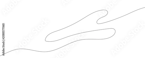 Minimalist design with thin, wavy, flowing monoline. Dynamic and elegant squiggle abstract pattern. isolated on white background