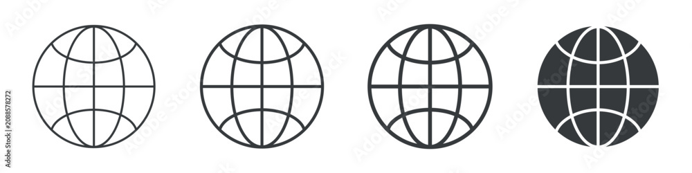 Obraz premium Internet Different Icon Set Simple Style Collection