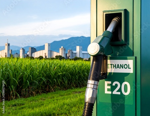 Indian fuel station dispensing E20 ethanol blended petrol