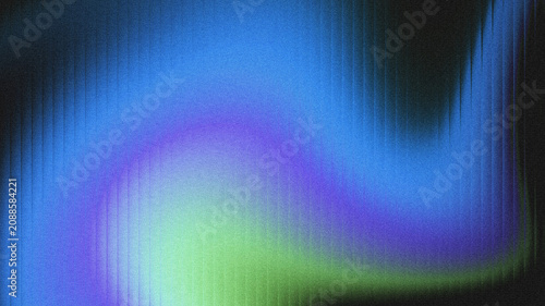 Foto Dark textured abstract backdrop with vertical streaked grain noise, smooth gradient blending cool blue, violet purple, and soft lime green tones