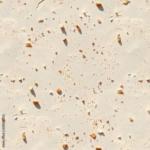 Sun-bleached plaster with scattered mosaic shard distribution