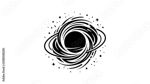Abstract Black Hole Swirl with Stars
