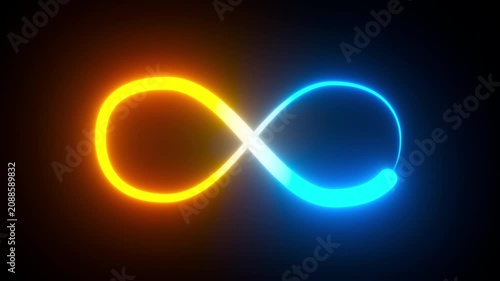 Infinity neon sign. Computer generated 3d render