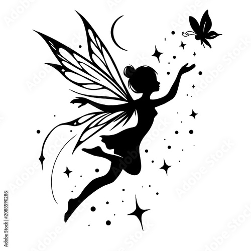 Silhouette of a tinker bell 
