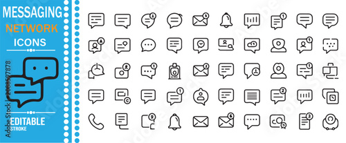 Message Email Reply and Contact Outline Icon Collection