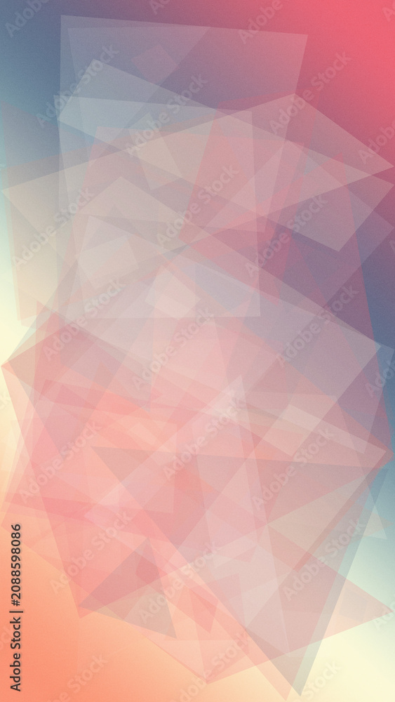Fototapeta premium Soft abstract polygon shapes blend in pink, peach, and blue, creating a calm modern backdrop with gentle gradients and ideal copy space for design.