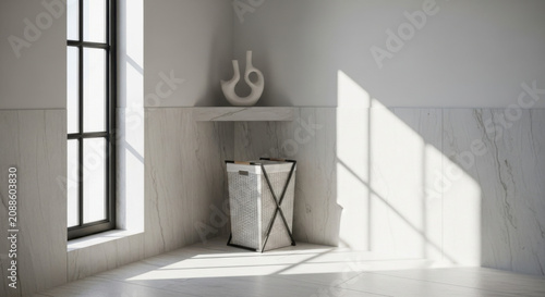 Minimalist Corner With Sunlit Window And Decorative Vase Minimalist Interior Design