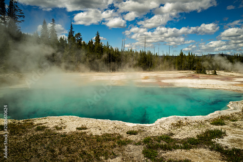 Vivid Turquoise Hot Spring Pool West Thumb Geyser Basin