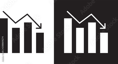 Cuadro en lienzo Negative trend icon