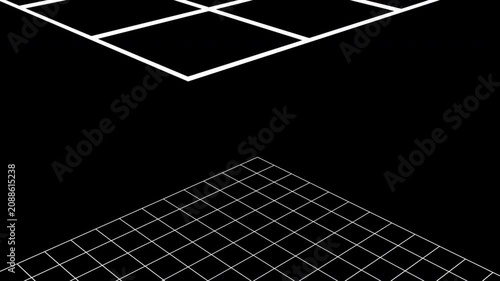 White wireframe grid. Computer generated 3d render
