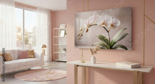 Acrylic wall art orchid decor