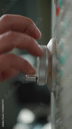 Operator adjusts equipment in automated production. Concept of automated production.