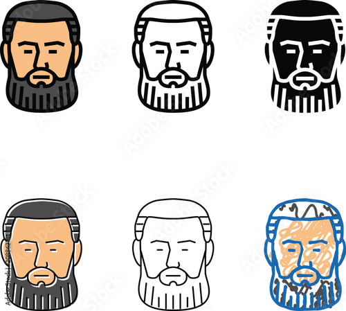 Φωτογραφία garibaldi designs beard hair style color icon vector