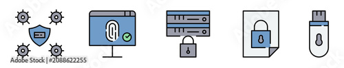 Photography Conjunto de iconos de seguridad informática