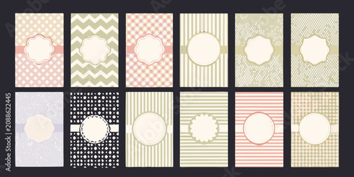 Bild auf Leinwand Assorted Patterned Label Cards With Blank Frames Vector Illustration