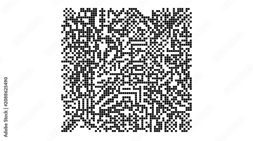 Fototapeta premium Abstract Pixelated Pattern on White Background