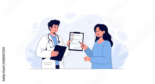 Doctor Consulting Patient, Medical Check-up and Treatment Plan Discussion