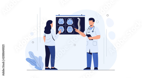 Doctor Explaining Medical Scans to Patient