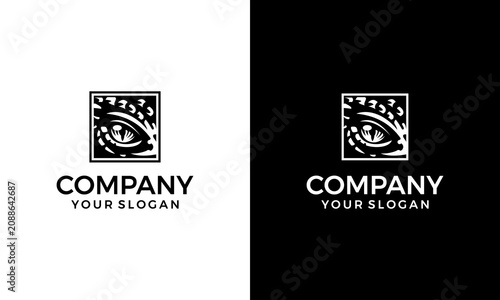 abstract crocodile eye logo