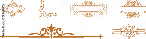 Elegant vintage decorative divider collection featuring ornamental flourishes, filigree borders and classic line separators. Luxury vector design elements for invitations.