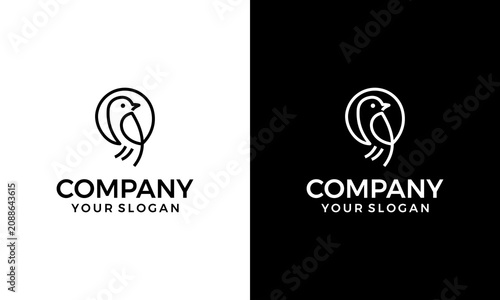 line art logo of a bird