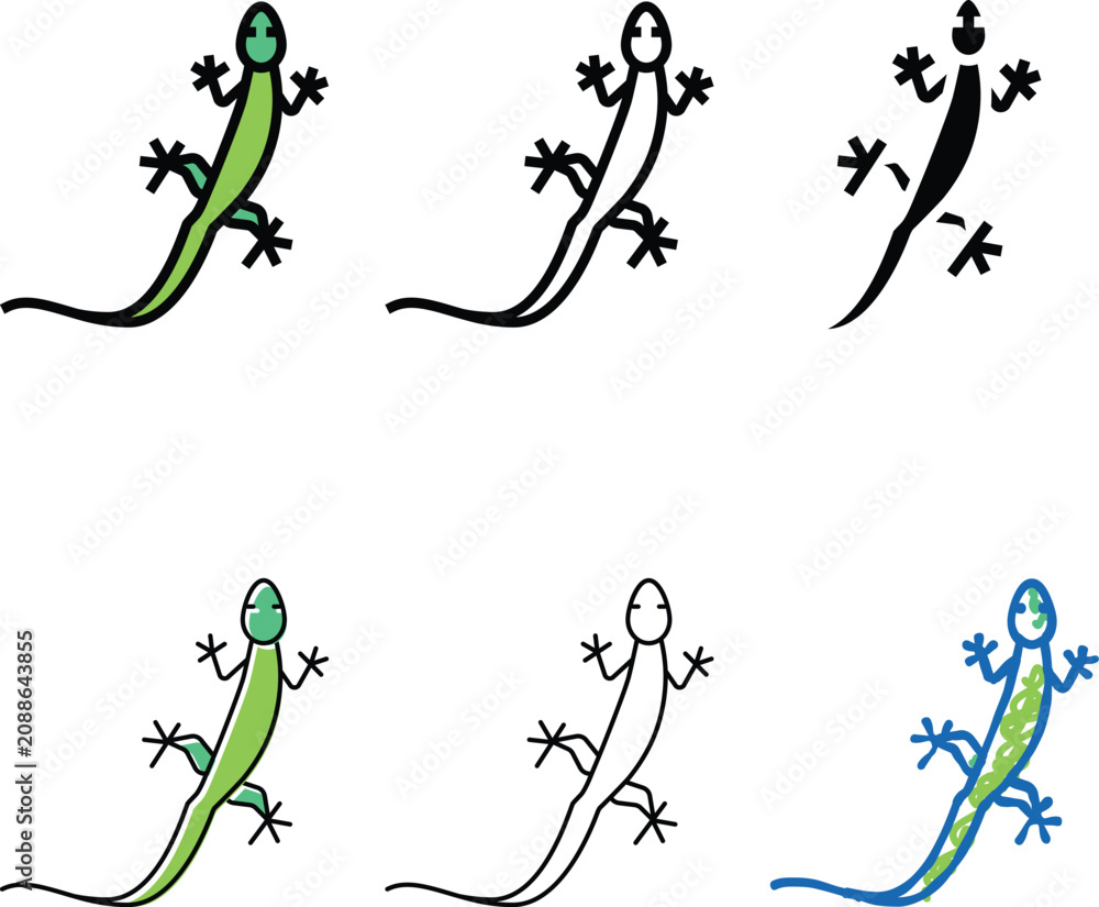 Fototapeta premium lizard wild animal color icon vector. lizard wild animal sign. isolated symbol styles