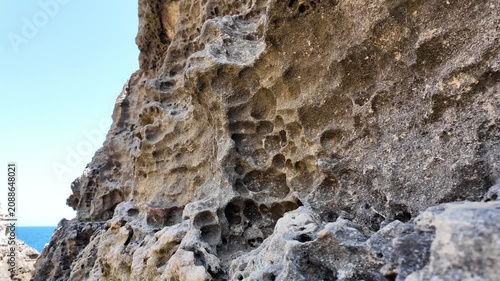 Wied il Mielah, Gharb, Gozo - Natural arch on the north-western coast of the island of Gozo in Malta, alternative for collapsed Azure window. High quality 4k footage