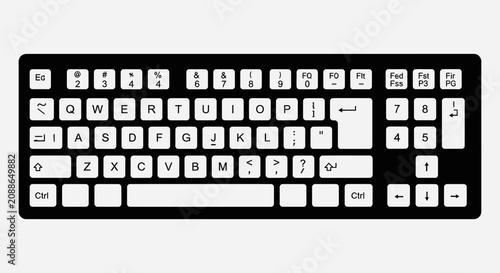 Modern computer keyboard layout for digital communication and input