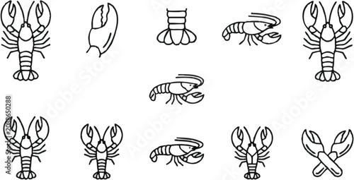 Photography Black line drawings of lobsters.