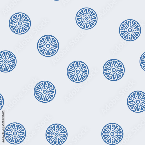 Tableau sur toile dharma wheel dharmachakra vector glyph seamless pattern dharma wheel dharmachakr