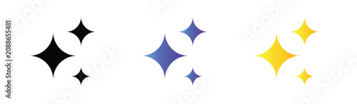 AI Sparkle Star Icons Vector Set for Artificial Intelligence Design