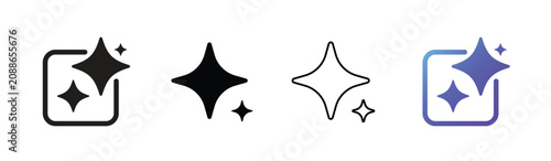 AI Generate Sparkle Icons Vector Set for Artificial Intelligence