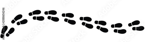 Walking Footprints Icons Vector Set for Trail Route and Navigation
