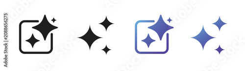 Konstfotografi Generative AI Sparkle Icons Vector Set for Artificial Intelligence Assistant
