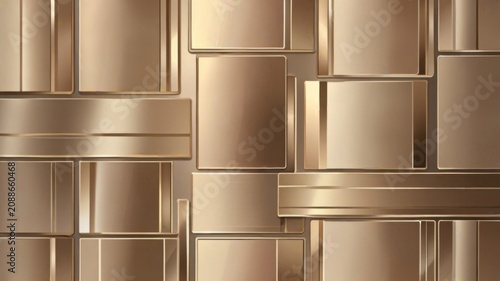 Beige Brown Polished Metal Rectangle Pattern Neutral Anime Background Texture