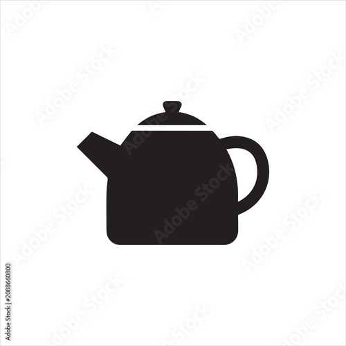 Obraz na plátně Traditional tea kettle silhouette vector for culinary applications
