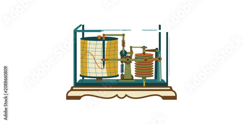 Tableau sur toile Vintage Barograph Vector Illustration