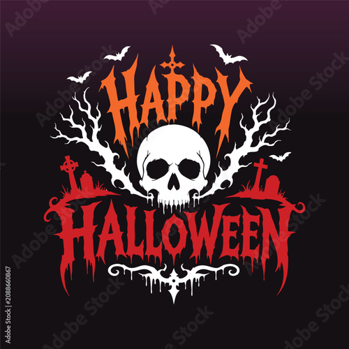Happy Halloween typography 