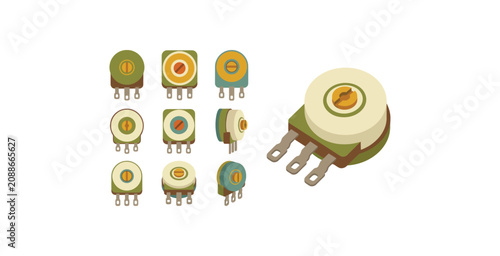 Canvastavla Potentiometer Electronic Component Icon Set