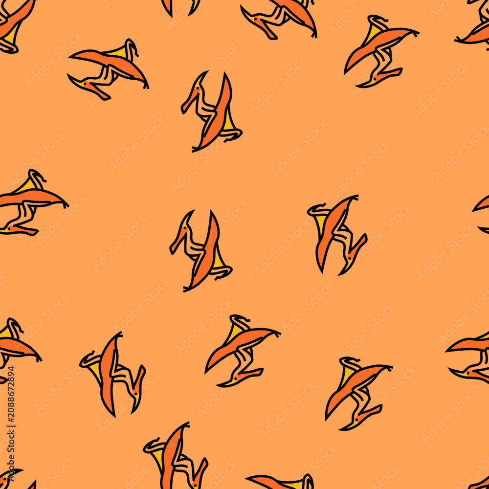 Fototapeta premium pterodactyl dinosaur animal vector seamless pattern pterodactyl dinosaur animal sign illustration