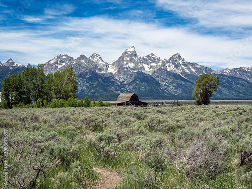 Moulton Barn And Corral Below Grand Teton Mountain Peaks