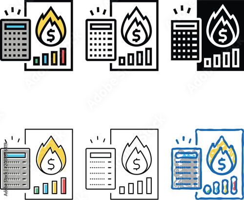 Foto calculator inflation color icon vector
